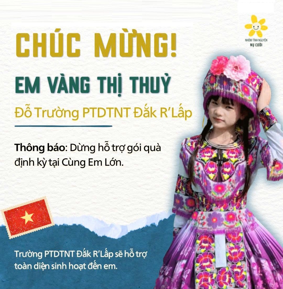 Cùng Em Lớn | Cập nhật đồng hành cùng em Vàng Thị Thuỷ
